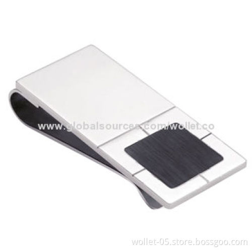 Men's, Highly Polished, 316L, Stainless Steel Money Clip with IP Black Plating